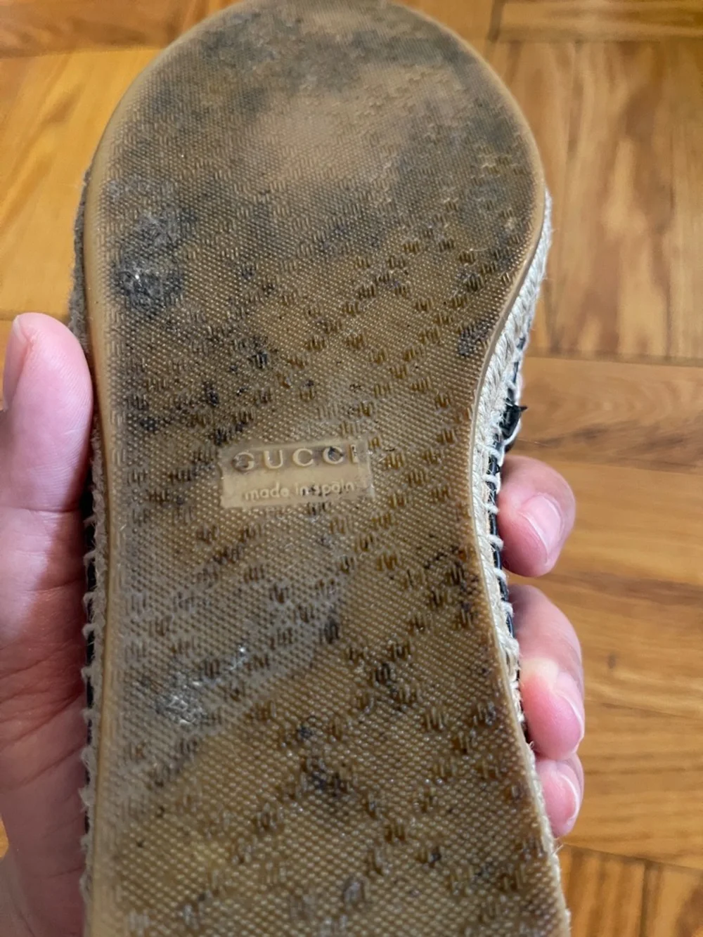 Gucci Microguccissima Monogram Pattern Leather Espadrilles Quiet Luxury - Picture 9 of 16